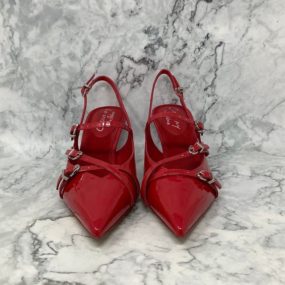 Circus by Sam Edelman Sz 8M Red Patent Fraya Slingback Pumps Pointed Toe T2-4 - Picture 2 of 9